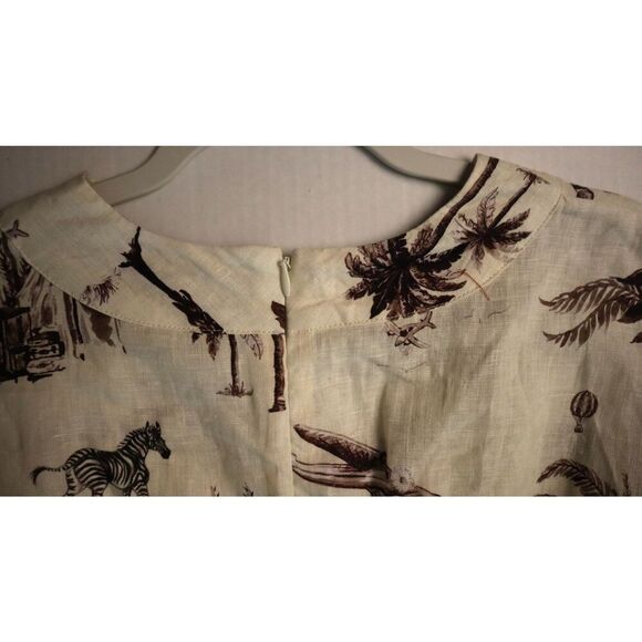 Banana Republic 849578-04 Women's Sz XS Beige Safari Landscape Linen Dress - Picture 7 of 15